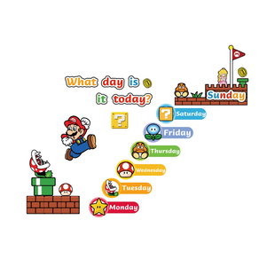 英语角教室布置装饰机构环创文化墙面幼儿园童房间马里奥3d立体贴