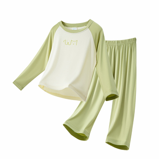 春秋儿童睡衣莫代尔男童家居服男孩空调服女童大童儿童秋衣秋裤