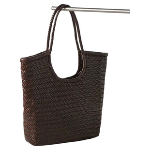 dragon8909法式牛皮手工编织包包大容量通勤手提包2025新款托特包