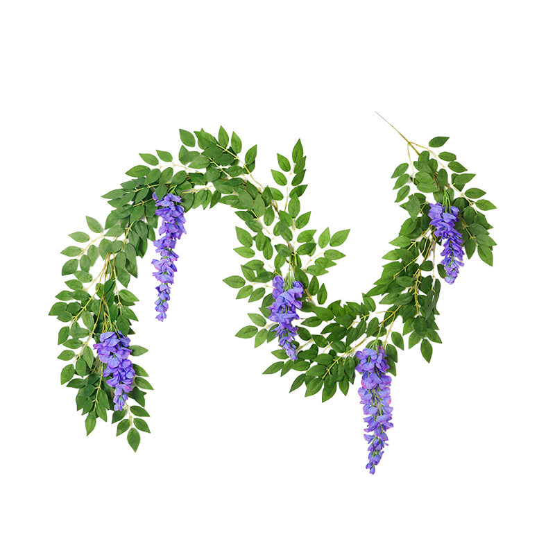 高级感仿真紫藤花藤条吊顶花串
