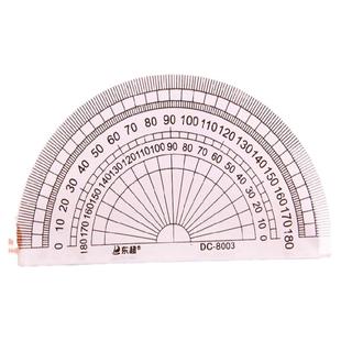 半圆量角器10cm尺子绘图小学生透明塑料双角度测量尺透明文具用品