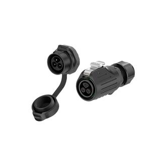 M18免焊接式航空插头插座2/3/4/5芯反装螺母固紧线对板防水连接器