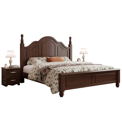 美式复古现代简约实木双人床