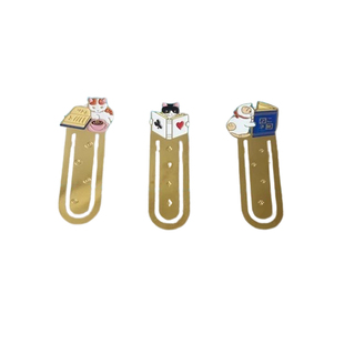 黄铜书签猫咪手工艺腐蚀雕刻书夹烤漆金属文具学生用小礼物礼品