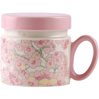 家用喝水带盖陶瓷杯马克杯