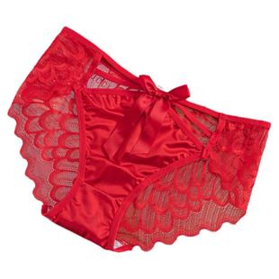 蕾丝小香风内裤女士网纱新款镂空透明性感无痕冰丝女生低腰三角裤