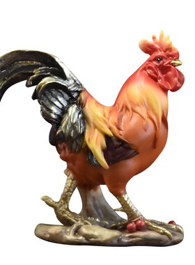 新中式公鸡雕塑客厅摆件庭院布置