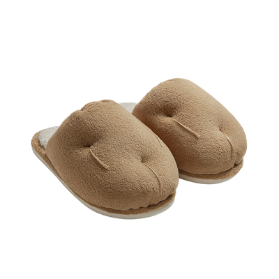 朴西小土豆珊瑚绒棉拖鞋女