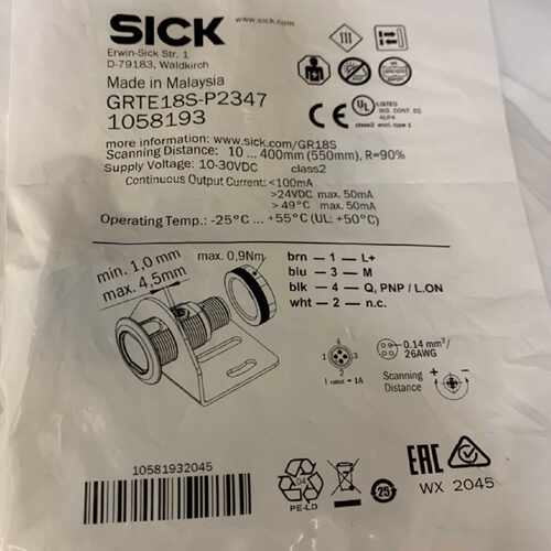 议价德国西克SICK光电开关GRTE18S-P2347原装正品假一罚十