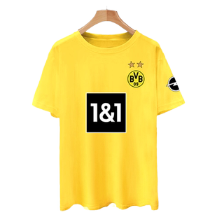 多特蒙德足球衣服队服罗伊斯桑乔t恤短袖男女纯棉半袖衫夏球迷服
