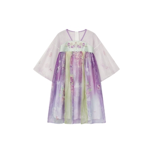 笛莎官方童装女童连衣裙春季新款大童女孩儿童洋气国风裙子汉服裙