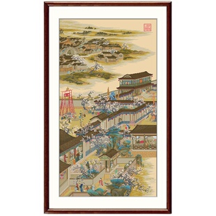 雍正十二月十字绣新款正月2026新款手工线绣故宫清代传世名画竖版