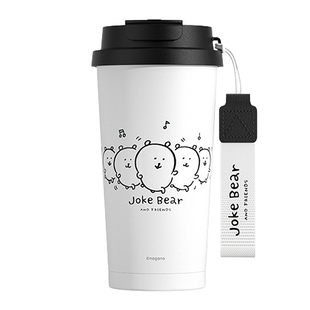 自嘲熊保温杯女生双饮吸管水杯小巧便携咖啡杯外带高颜值杯子礼物