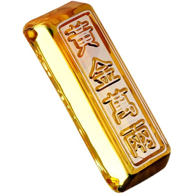 黄水晶金条聚宝盆纳福摆件