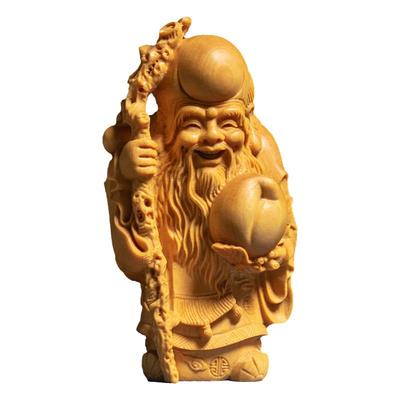 匠心志《福禄寿》寿星黄杨木雕