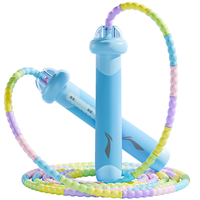 李宁竹节跳绳儿童小学生初学中考试专用幼儿园大班一年级不打结神