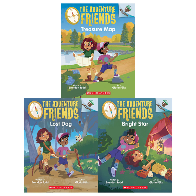 (无音频版 清仓)橡子系列 儿童全彩桥梁书冒险的朋友3册The Adventure Friends 藏宝图 小学生课外英语读物 原版进口图书