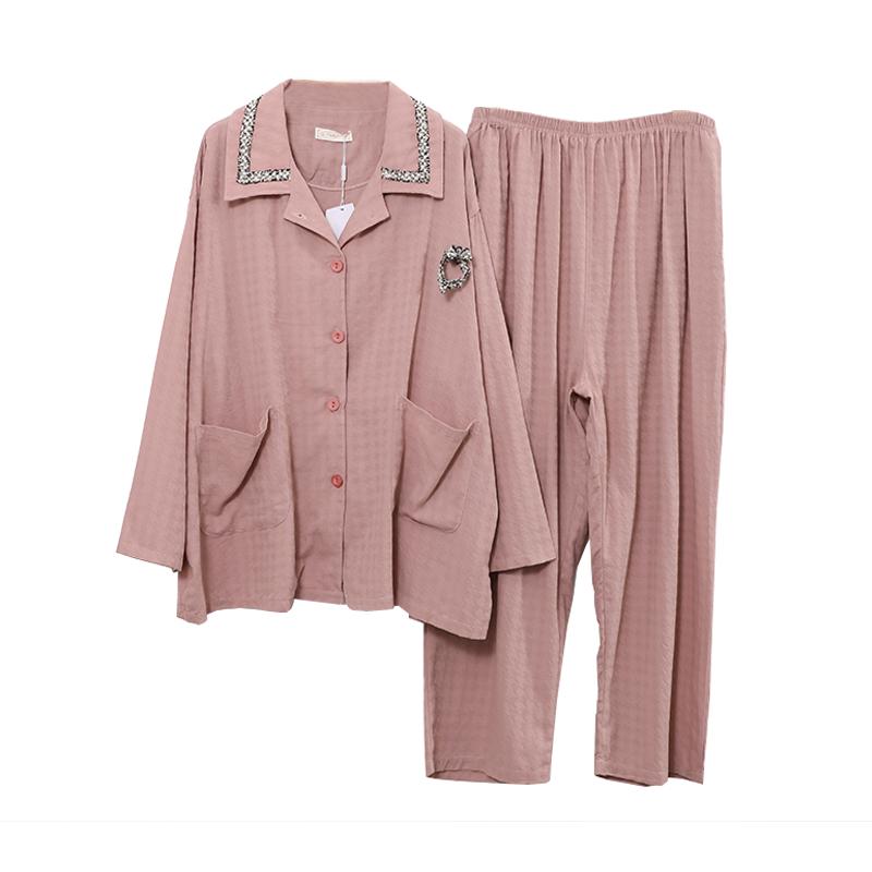 2025新款春秋纯棉睡衣大码女款胖mm加肥加大宽松200斤春款家居服