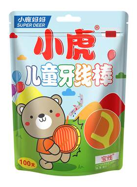 小鹿妈妈工厂熊爪款桶装牙线棒