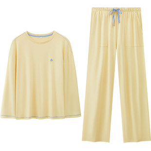 【柔柔棉】睡衣情侣长袖纯棉A类休闲套头春秋男女外穿家居服