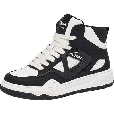 森马高帮板鞋男厚底休闲小白鞋潮