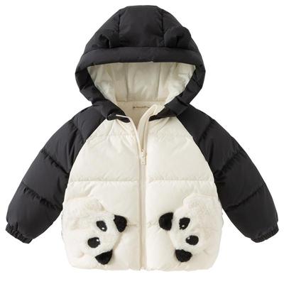 戴维贝拉儿童短款连帽羽绒服