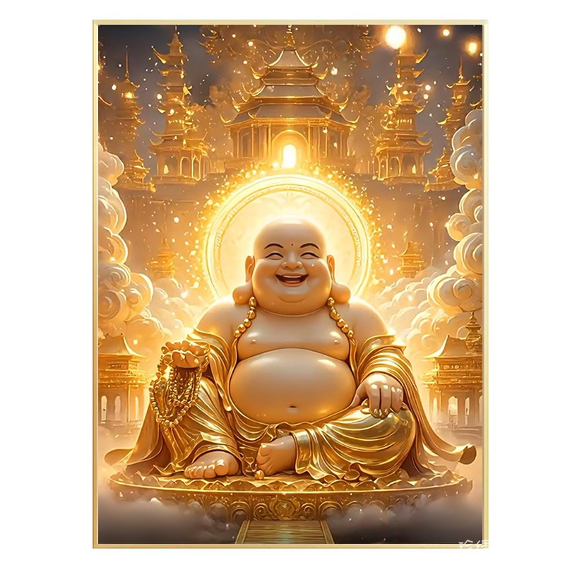 5d方钻钻石画2026新款满钻笑口常开弥勒佛金身佛像点砖贴钻十字绣