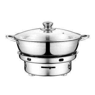 酒精炉小火锅专用不粘锅干锅仔酒店套装底座户外固体一锅防风新型