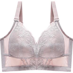 浪莎内衣女大胸显小蕾丝聚拢文胸防下垂调整型美背春季大码胸罩DT