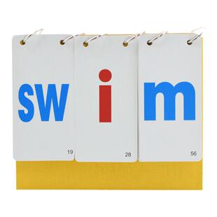 英语cvc自然拼读翻翻卡小朋友早教英语拼读台历教具单词字母卡片宝妈早教儿童启蒙翻翻卡phonics教育字母卡片