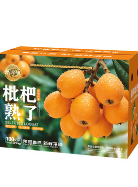 白玉枇杷包装盒枇杷水果礼盒空盒子5-10斤装米易枇杷纸箱定制批发