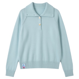 印象草原秋冬山羊绒翻领拉链女长袖百搭休闲针织衫简约宽松