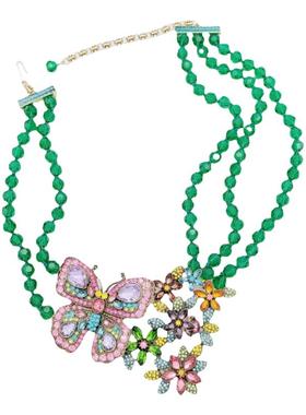 男女蝴蝶花朵项链不规则色彩感