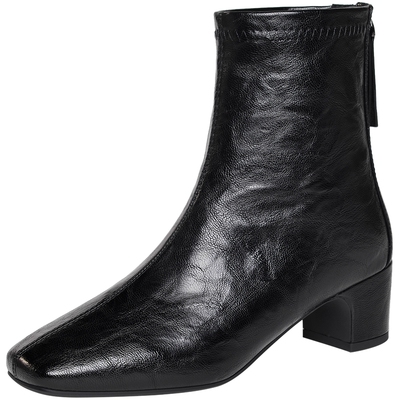 2025新款粗跟时装靴女