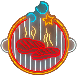 把酒言欢定制网红霓虹灯发光字展示牌吧台背景墙酒吧烧烤定做设计