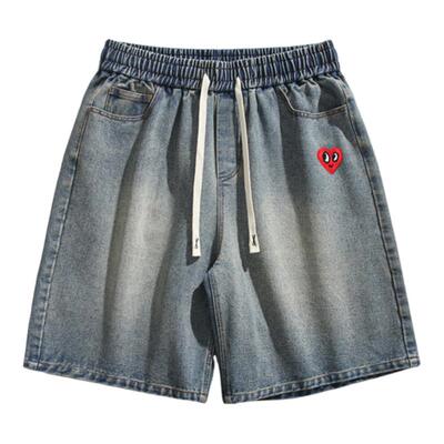查尔斯桃心爱心休闲牛仔裤