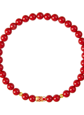 天然朱砂手链上岸锦鲤手串锦鲤红