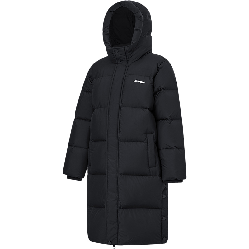 李宁儿童长款羽绒服2024年新款冬季男童中大童加厚外连帽厚款羽绒