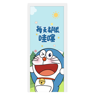 机器猫门贴纸高级感遮丑卡通可爱装饰画木门翻新自粘衣柜改造整张
