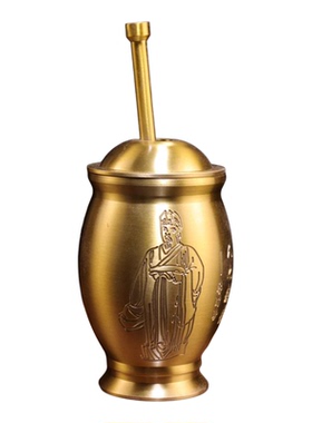 铜捣药罐摆件研磨中草药器具