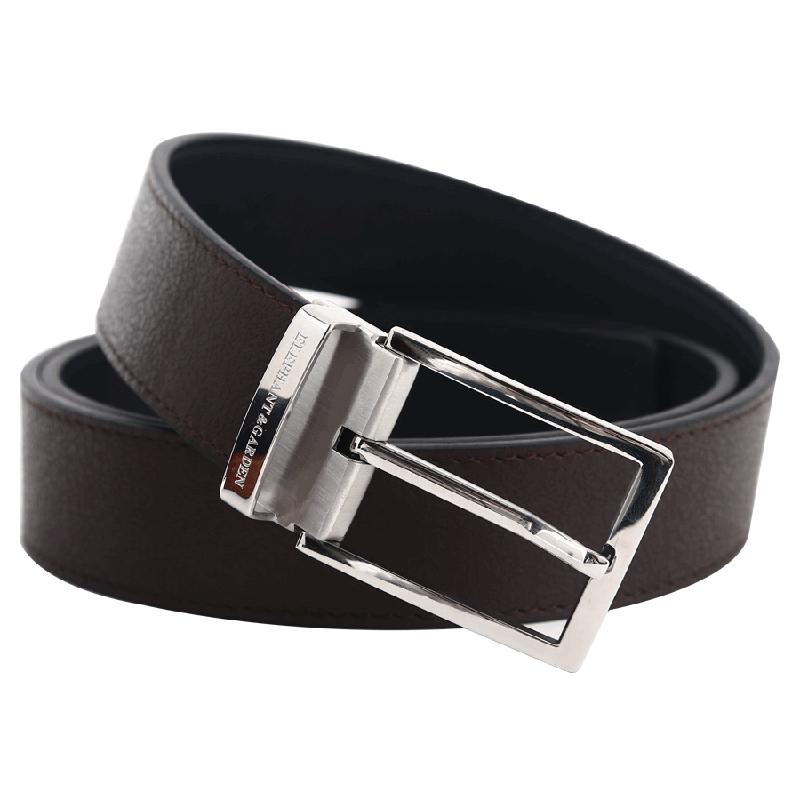 大象花园男式腰带男皮带男士针扣男款真皮裤带高档牛皮黑色商务