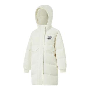 李宁儿童羽绒服女大童2026冬季新款童装防风保暖长款连帽鸭绒外套