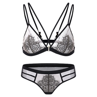 「LA」Ethel·迷雾肌肤丨边界系列*性感挂脖美背蕾丝内衣套装女士