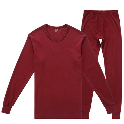 红豆纯棉精梳棉加大码红黑裤