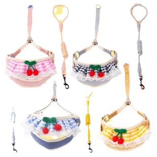 狗狗牵引绳胸背带猫咪背心式博美泰迪比熊遛狗绳小型中型犬狗链子