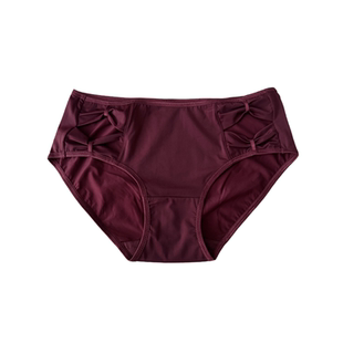 醉人红酒 舒服超柔高弹牛奶丝 诱惑透明性感红色内裤女中腰棉裆