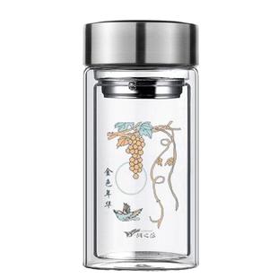 高硼硅双层玻璃杯子泡茶水杯子字男女式隔热防爆定制广告logo印字
