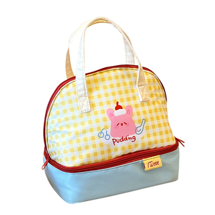 可爱大容量便当包上班族外出带饭餐包分层保温双层手提袋饭盒袋子
