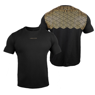 劳拉之星1519防滑服男款短袖力量举深蹲卧推防滑T恤健身透气