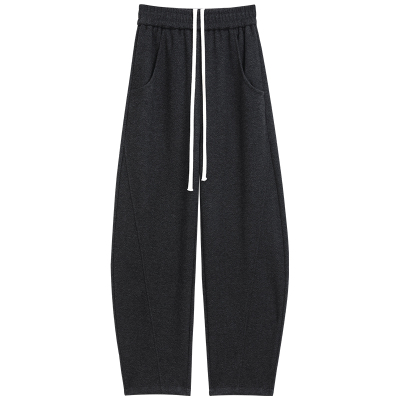 阔腿裤女秋冬高腰垂感加绒羊毛裤